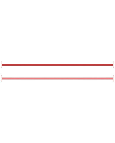 Barres fixes d'exercice 2 pcs 125 cm Acier Rouge | Mobilier & Déco