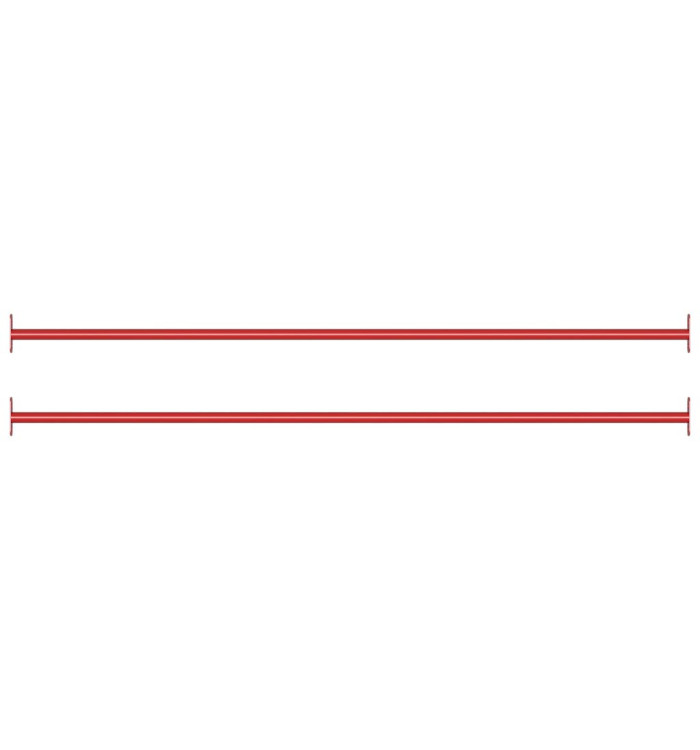 Barres fixes d'exercice 2 pcs 125 cm Acier Rouge | Mobilier & Déco