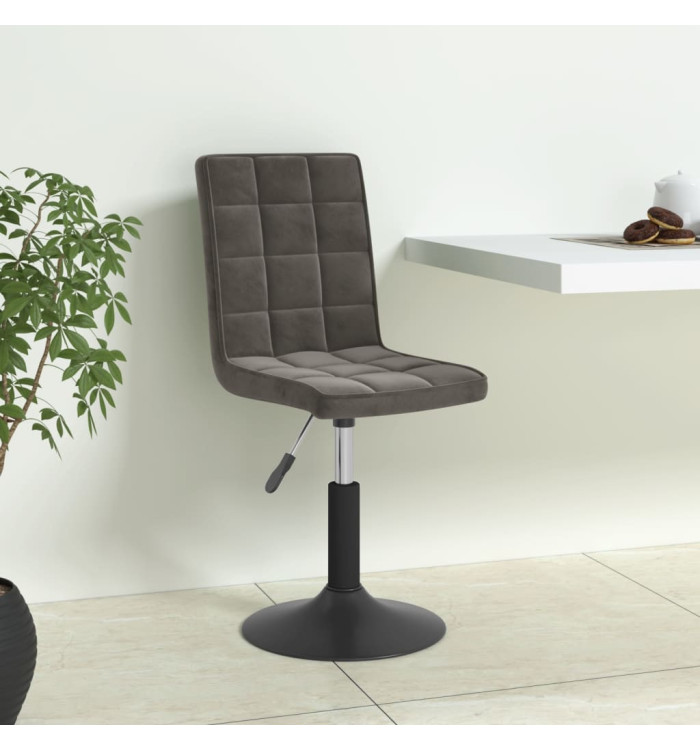 Chaises pivotantes à manger lot de 6 gris foncé velours | Mobilier & Déco