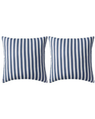 Oreiller d'extérieur lot de 2 Impression rayure 45 x 45 cm Bleu | Mobilier & Déco