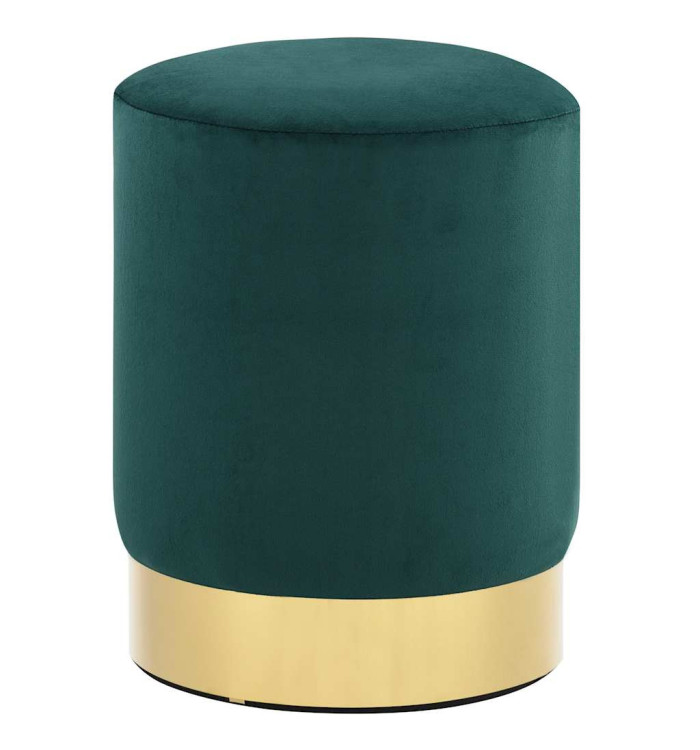 Tabouret Vert foncé et doré Velours | Mobilier & Déco