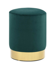 Tabouret Vert foncé et doré Velours | Mobilier & Déco