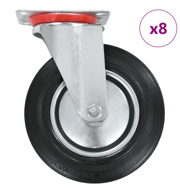 8 pcs Roulettes pivotantes 200 mm | Mobilier & Déco