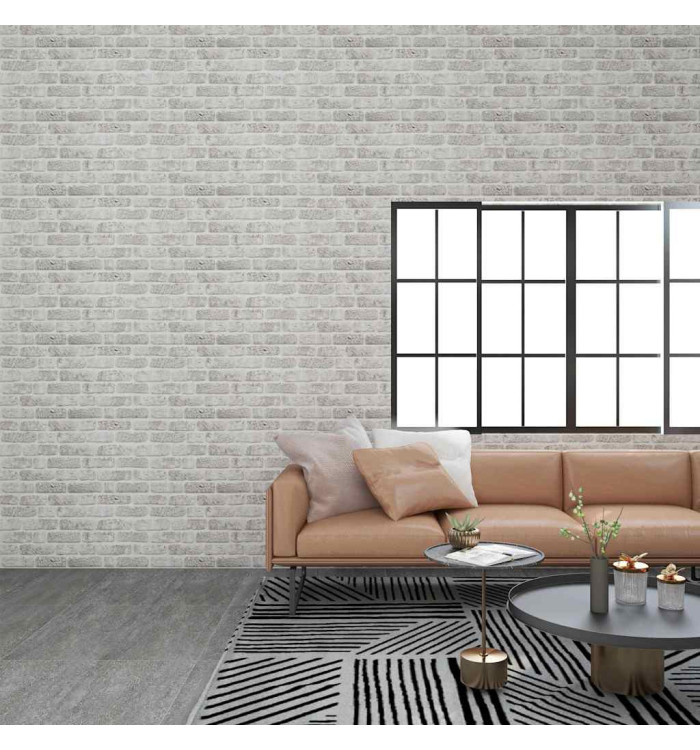 Panneaux muraux 3D design de brique gris clair 10 pcs EPS | Mobilier & Déco