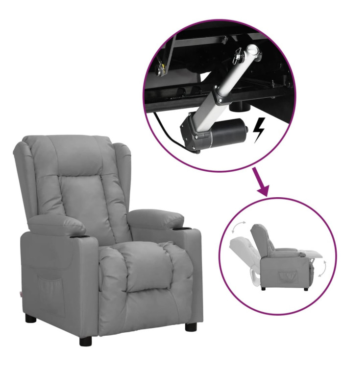 Fauteuil Gris Similicuir | Mobilier & Déco