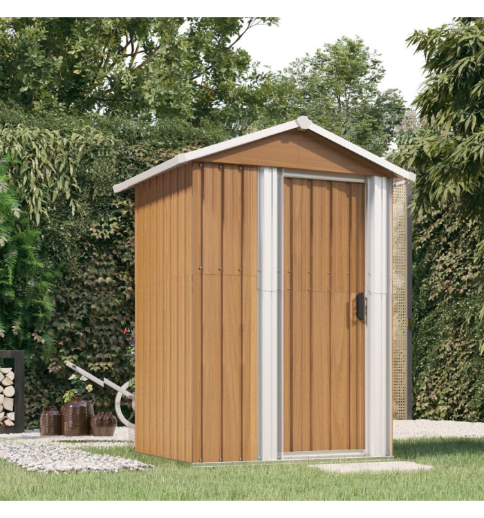 Abri de jardin Marron 126x97,5x177 cm Acier galvanisé | Mobilier & Déco