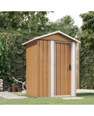 Abri de jardin Marron 126x97,5x177 cm Acier galvanisé | Mobilier & Déco