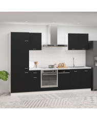 Ensemble de meubles de cuisine 7 pcs Noir Aggloméré | Mobilier & Déco