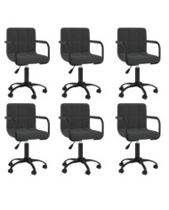 Chaises pivotantes à manger lot de 6 noir velours | Mobilier & Déco
