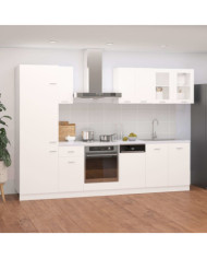 Ensemble de meubles de cuisine 8 pcs Blanc Aggloméré | Mobilier & Déco