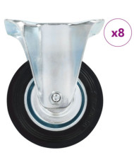 8 pcs Roulettes fixes 100 mm | Mobilier & Déco