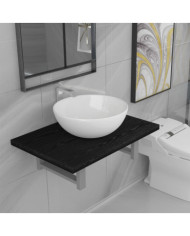 Meuble de salle de bain en deux pièces Céramique Noir | Mobilier & Déco