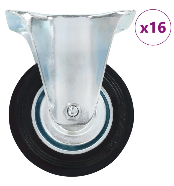 16 pcs Roulettes fixes 100 mm | Mobilier & Déco