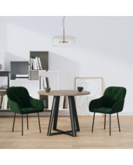 Chaises à manger lot de 2 Vert foncé Velours | Mobilier & Déco