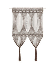 Rideau en macramé Taupe 140x240 cm Coton | Mobilier & Déco