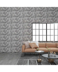 Panneaux muraux 3D avec design de brique gris foncé 10 pcs EPS | Mobilier & Déco