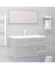 Ensemble de meubles de salle de bain 2 pcs Gris béton Aggloméré | Mobilier & Déco
