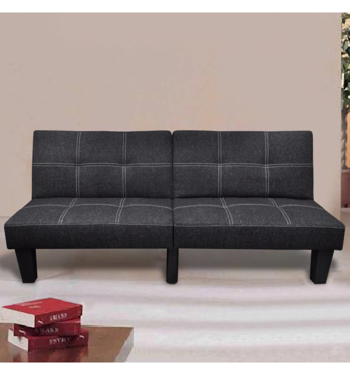Canapé-lit réglable Tissu Noir | Mobilier & Déco