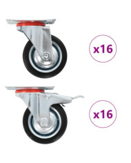 32 pcs Roulettes pivotantes 75 mm | Mobilier & Déco