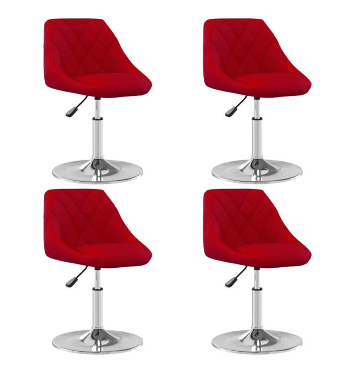 Chaises à manger pivotantes lot de 4 Rouge bordeaux Velours | Mobilier & Déco