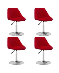 Chaises à manger pivotantes lot de 4 Rouge bordeaux Velours | Mobilier & Déco