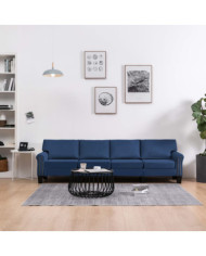 Canapé à 4 places Bleu Tissu | Mobilier & Déco