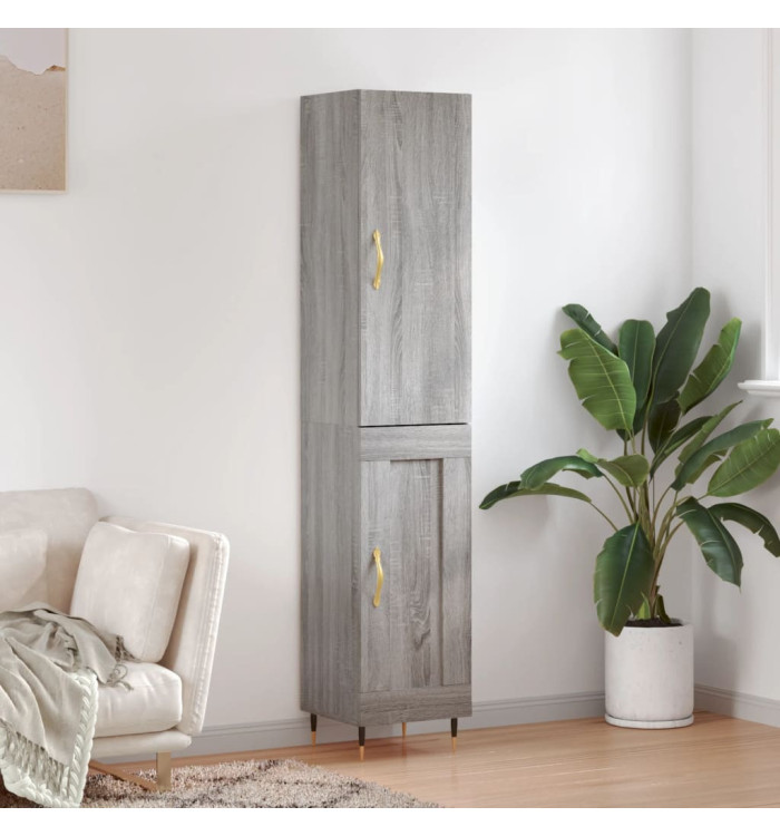 Buffet haut Sonoma gris 34,5x34x180 cm Bois d'ingénierie | Mobilier & Déco
