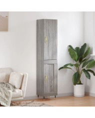 Buffet haut Sonoma gris 34,5x34x180 cm Bois d'ingénierie | Mobilier & Déco