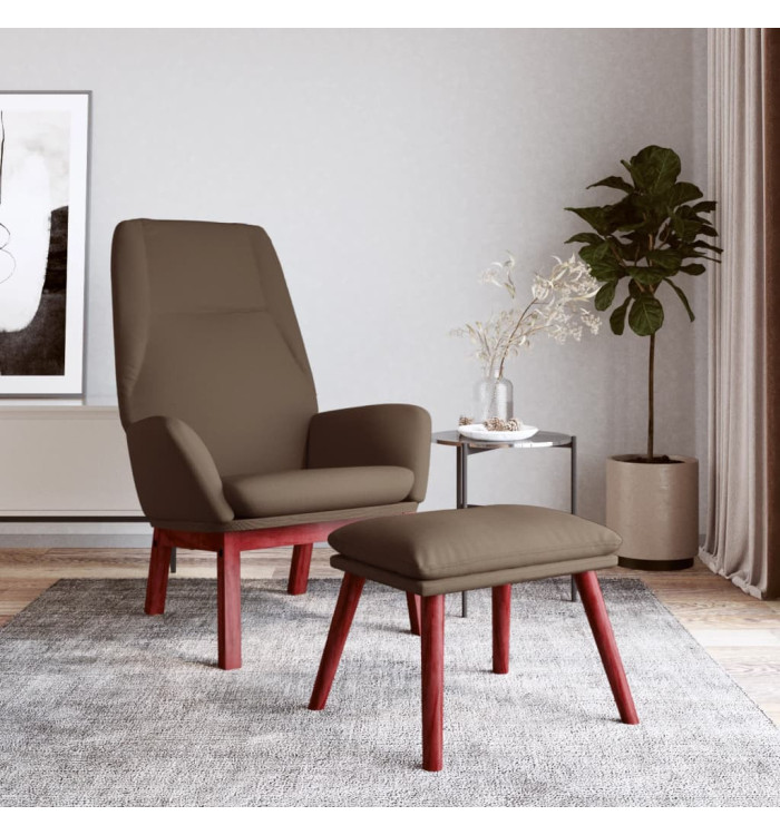Chaise de relaxation avec repose-pied Taupe Tissu | Mobilier & Déco