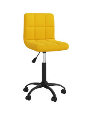 Chaise pivotante de salle à manger Jaune moutarde Velours | Mobilier & Déco