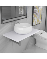Meuble de salle de bain en deux pièces Céramique Blanc | Mobilier & Déco