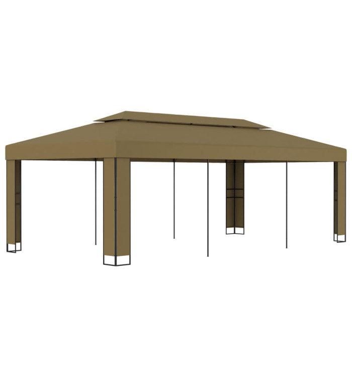 Tonnelle avec double toit 3x6 m Taupe 180 g/m² | Mobilier & Déco