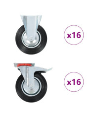 32 pcs Roulettes 200 mm | Mobilier & Déco