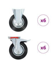 12 pcs Roulettes 200 mm | Mobilier & Déco
