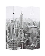Cloison de séparation pliable 160x170 cm New York Noir et blanc | Mobilier & Déco