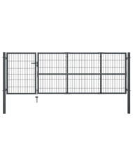 Portillon avec poteaux Acier 350 x 100 cm Anthracite | Mobilier & Déco