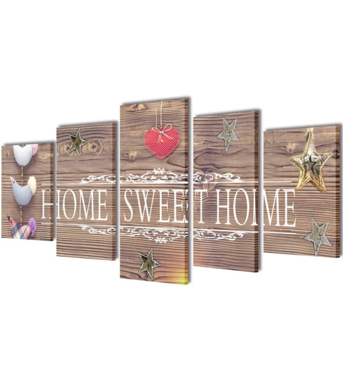 Set de toiles murales imprimées "Home Sweet Home" 200 x 100 cm | Mobilier & Déco