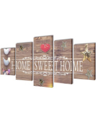 Set de toiles murales imprimées "Home Sweet Home" 200 x 100 cm | Mobilier & Déco