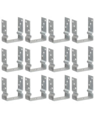 Piquets de clôture 12 pcs argenté 12x6x15 cm acier galvanisé | Mobilier & Déco