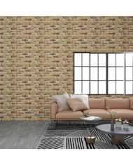 Panneaux muraux 3D design brique sable foncé 10 pcs EPS | Mobilier & Déco