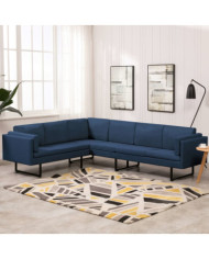 Canapé d'angle Bleu Tissu | Mobilier & Déco