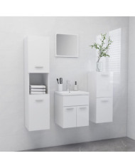 Ensemble de meubles de salle de bain Blanc brillant Aggloméré | Mobilier & Déco