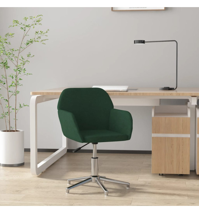 Chaise pivotante de bureau Vert foncé Tissu | Mobilier & Déco