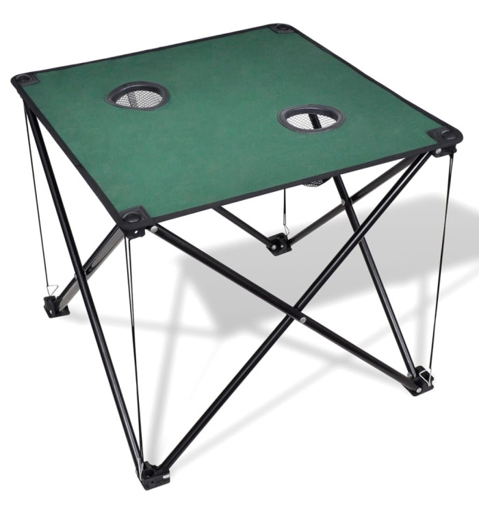Table de camping pliante vert foncé | Mobilier & Déco