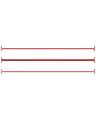 Barres fixes d'exercice 3 pcs 125 cm Acier Rouge | Mobilier & Déco