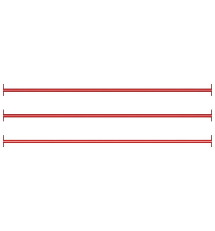 Barres fixes d'exercice 3 pcs 125 cm Acier Rouge | Mobilier & Déco