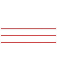 Barres fixes d'exercice 3 pcs 125 cm Acier Rouge | Mobilier & Déco