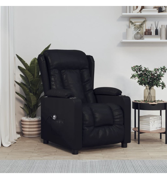 Fauteuil inclinable électrique Noir Similicuir | Mobilier & Déco