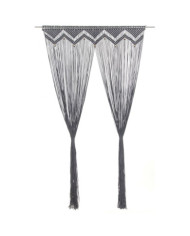 Rideau en macramé Anthracite 140x240 cm Coton | Mobilier & Déco
