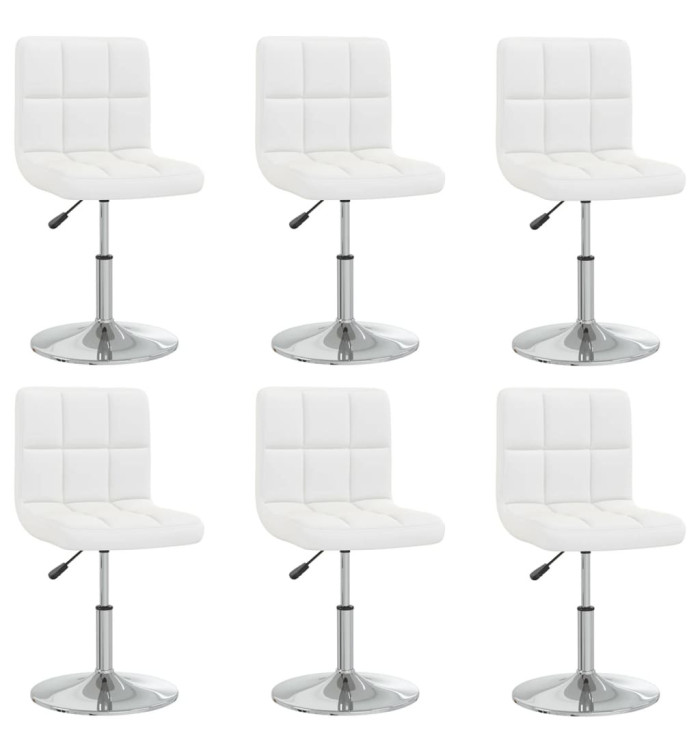 Chaises à manger lot de 6 blanc similicuir | Mobilier & Déco